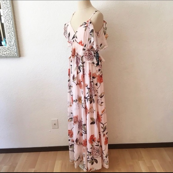 Lulus Blush Pink Maxi Floral Ruffle Dress - Picture 2 of 5